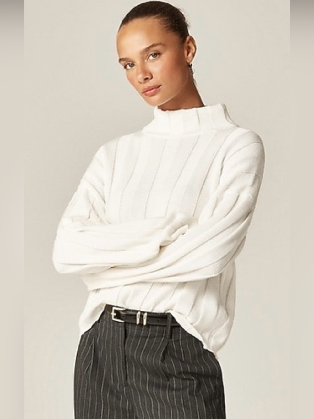 J. Crew Ribbed Mock Neck Sweater Sz L
